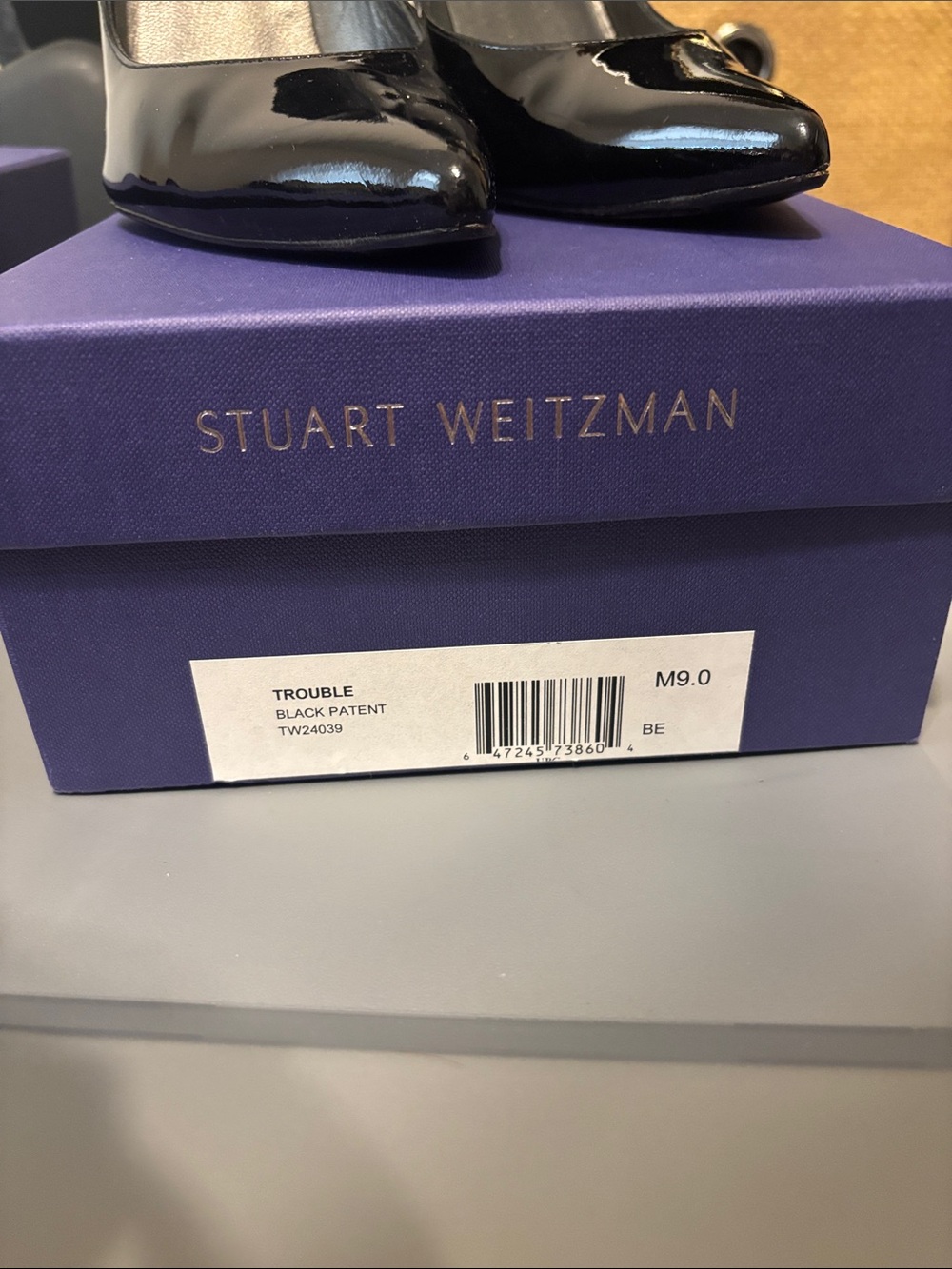 Stuart Weitzman Black Patent Pointed-Toe Stiletto Pumps - Picture 2 of 7